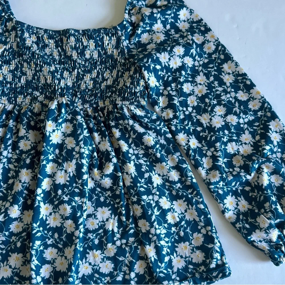 Willow & Root Floral Smocked Top
